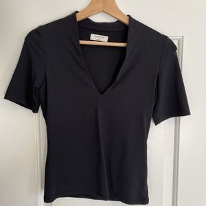 Aritzia Babaton Dressy Elegant Black Low-Cut Tee